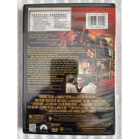 The Score (DVD, 2001, Sensormatic) - Picture 2 of 2